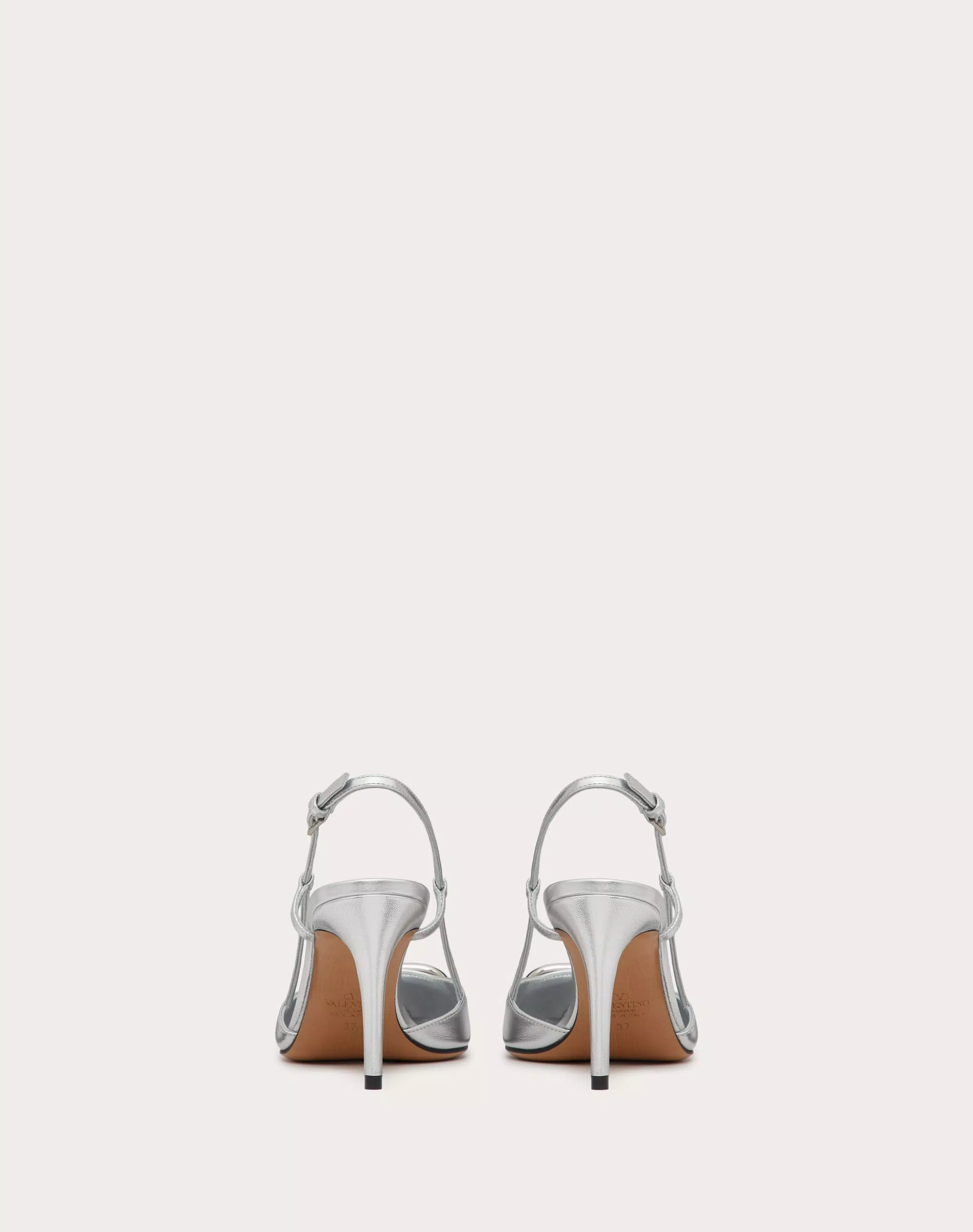 VLOGO SIGNATURE SLINGBACK PUMP IN LAMINATED NAPPA LEATHER 80MM